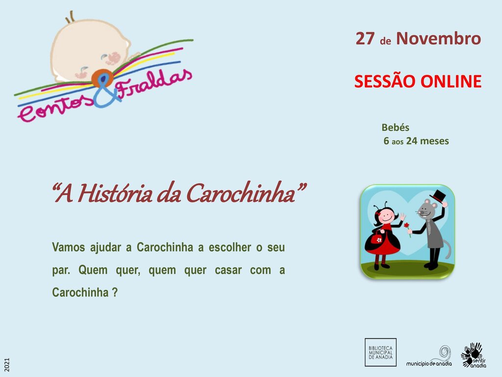 Contos & Fraldas  -  “A história da Carochinha” -  SESSÃO ONLINE