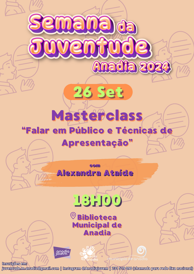 Cartaz Masterclass Falar em público_Formato Facebook