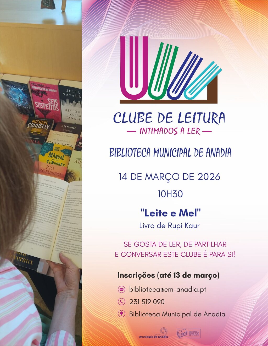 Cartaz_Clube_Leitura_Leite_mel_14_mar&ccedil;o